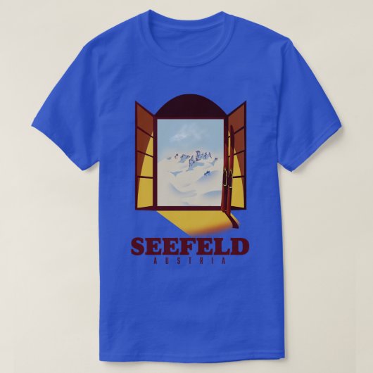 Seefeld Austria Ski poster T-shirt (Design voorkant)