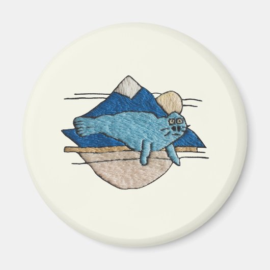 Seehund im Stickdesign Magneet (Voorkant)