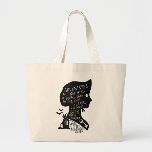 Seek Adventures Northanger Abbey Quote Grote Tote Bag (Voorkant)