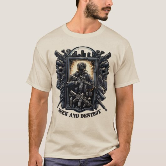 Seek And Destroy Tactical Military Gaming Shirt (Voorkant)