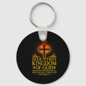 Seek First The Kingdom Of God Matthew Christian Bi Sleutelhanger (Voorkant)