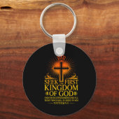 Seek First The Kingdom Of God Matthew Christian Bi Sleutelhanger (Voorkant)