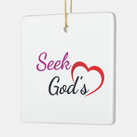 Seek God’s Heart - Square  Keramisch Ornament (Links)