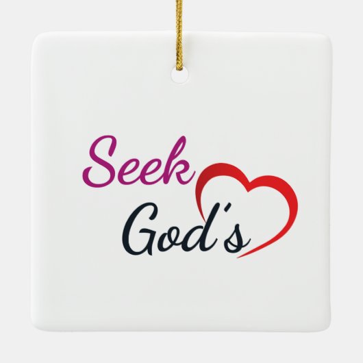 Seek God’s Heart - Square  Keramisch Ornament (Achterkant)