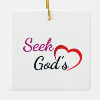 Seek God’s Heart - Square  Keramisch Ornament