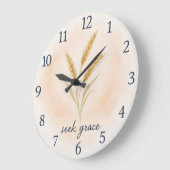 Seek Grace – Watercolour Wheat Serenity Clock Grote Klok (Hoek)