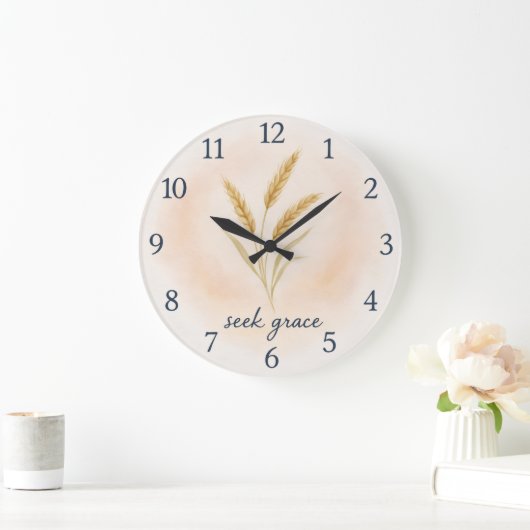Seek Grace – Watercolour Wheat Serenity Clock Grote Klok (Huis)
