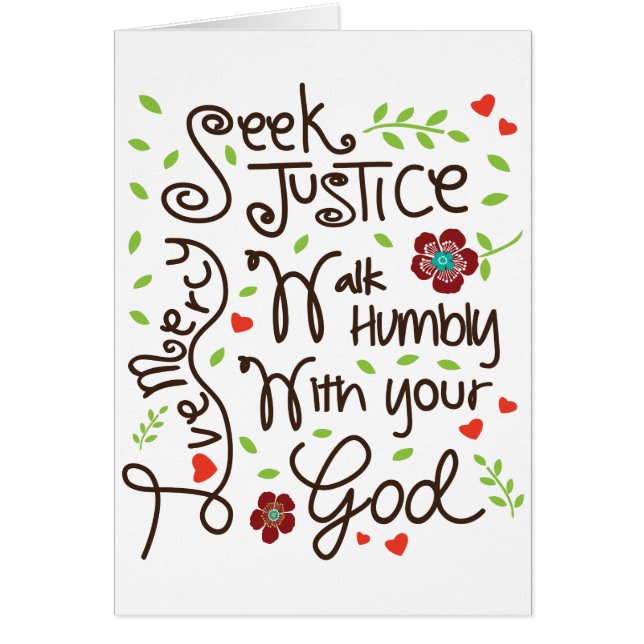 Seek Justice Love Mercy Walk Humble Micah 6 8 (Voorkant)