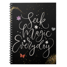 Seek Magic Every Day- Glitter Glam Notebook Notitieboek