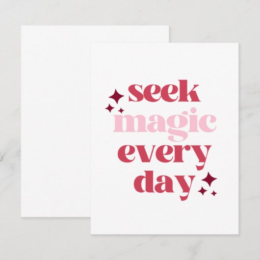 Seek Magic | Inspirerend prijsopgave Notitiekaartje (Voorkant / Achterkant)