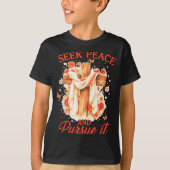 Seek Peace And Pursue It Flower Cross Faith  T-shirt (Voorkant)