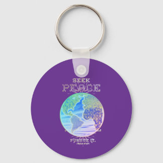 Seek Peace Earth Psalms Keychain 
