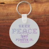 Seek Peace Earth Psalms Keychain  (Achterkant)