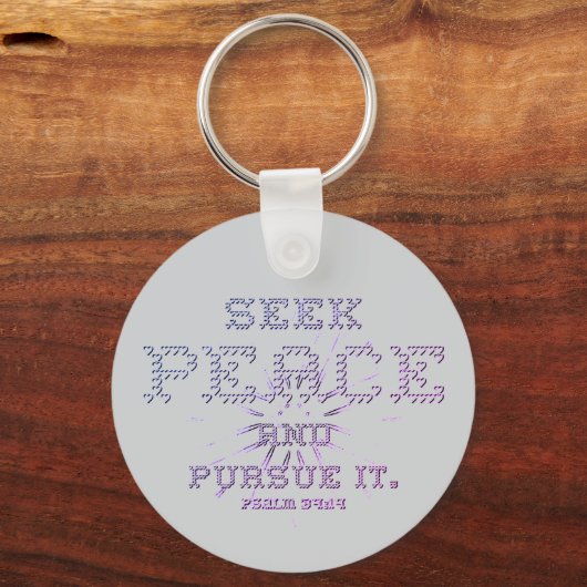 Seek Peace Earth Psalms Keychain  (Achterkant)