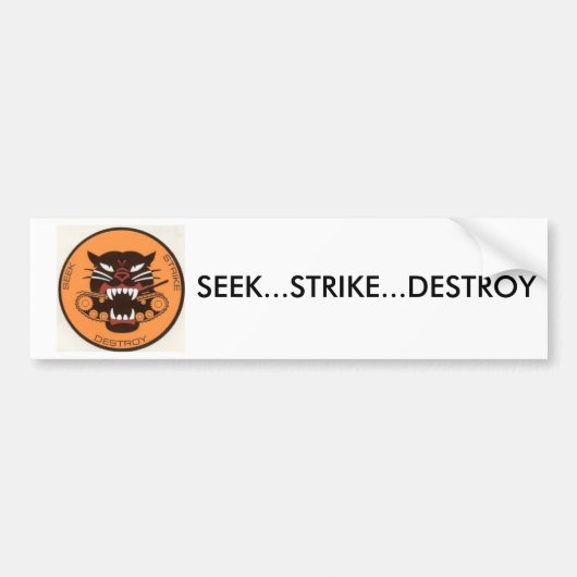 Seek Strike Destroy Bumpersticker (Voorkant)