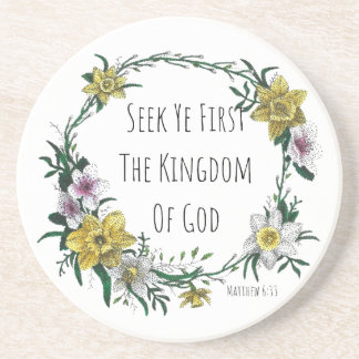 Seek Ye First the Kingdom Sandstone Coaster Zandsteen Onderzetter