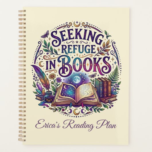 Seeking Refuge in Books Whimsical Celestial Planner (Voorkant)