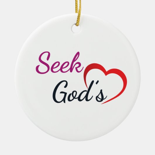 Seel God's Heart - Round  Keramisch Ornament (Voorkant)