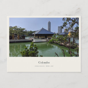 Seema Malaka-tempel aan het Beira-meer in Colombo Briefkaart