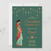 Seemantham Ceremony Traditioneel Indiaas Baby show Kaart (Voorkant)