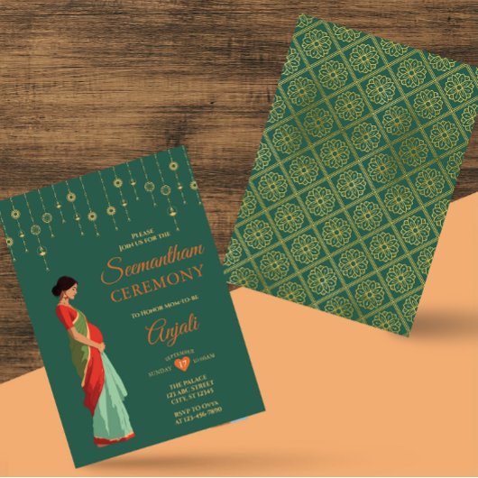 Seemantham Ceremony Traditioneel Indiaas Baby show Kaart