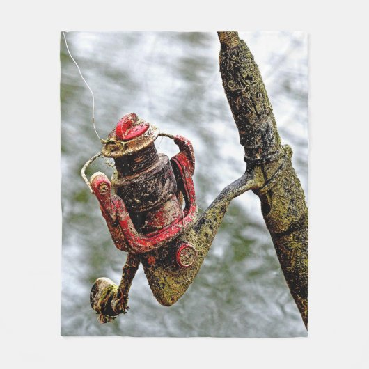 Seen Better Days Old Crusty Vist Rod & Reel Fleece Deken (Voorkant)