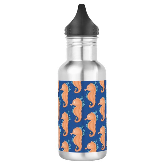 Seepferdchen in orange waterfles  (Links)