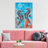 Seepferdchen - sea horse canvas afdruk (Insitu (Woonkamer))