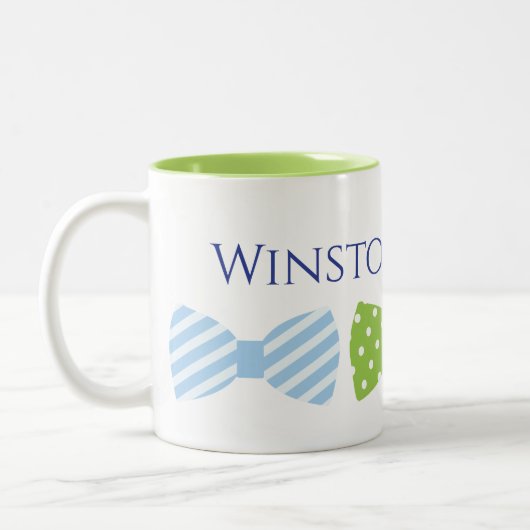 Seersucker Bow Stropdas Gepersonaliseerde Mok (Links)