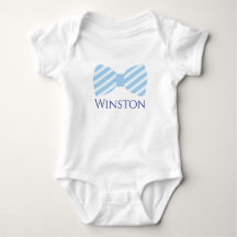 Seersucker Bow Stropdas Personalized Baby Boy Body