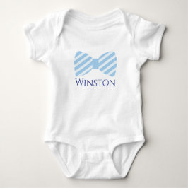 Seersucker Bow Stropdas Personalized Baby Boy Body Romper