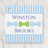 Seersucker Bow Stropdas Personalized Favor Gift La Bedankjes Labels (Voorkant)