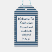 Seersucker Bruiloft Welkomstgeschenk Label Cadeaulabel (Voorkant)