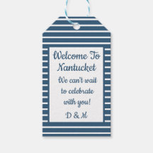Seersucker Bruiloft Welkomstgeschenk Label