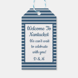 Seersucker Bruiloft Welkomstgeschenk Label Cadeaulabel