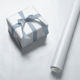 Seersucker-effect blauw gestreepte klassieke prepp cadeaupapier