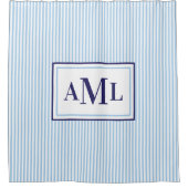 Seersucker Print Monogram Showgordijn Douchegordijn (Voorkant)