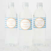 Seersucker Striped Baby shower Water Fles Label Waterfles Etiket (Flessen)