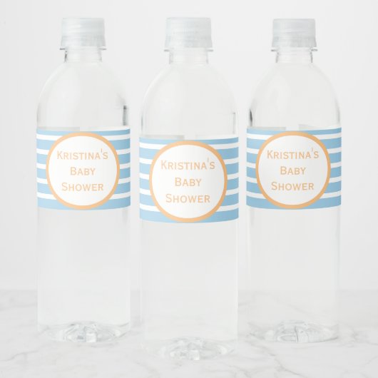 Seersucker Striped Baby shower Water Fles Label Waterfles Etiket (Flessen)