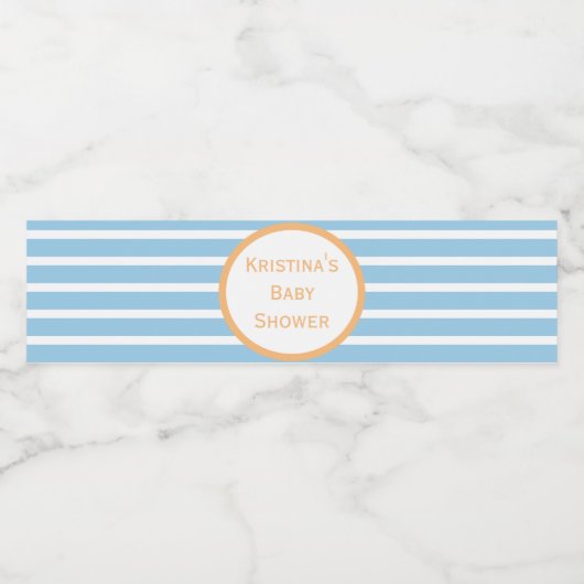 Seersucker Striped Baby shower Water Fles Label Waterfles Etiket (Enkel label)