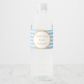 Seersucker Striped Baby shower Water Fles Label Waterfles Etiket (Voorkant)