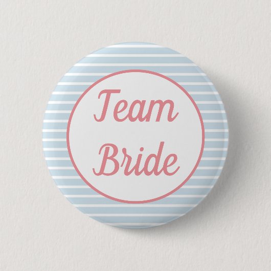 Seersucker Striped Team Bride Button (Voorkant)