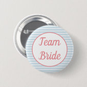 Seersucker Striped Team Bride Button (Voorkant /achterkant)