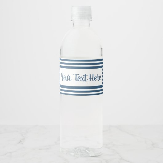 Seersucker Striped Water Fles Label Waterfles Etiket (Voorkant)