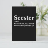 Seester Noun Definition Best Sister Funny Gift Bedankkaart (Staand voorkant)