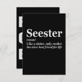 Seester Noun Definition Best Sister Funny Gift Bedankkaart (Voorkant / Achterkant)