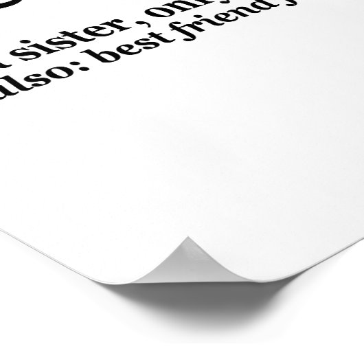 Seester Noun Definition Best Sister Funny Gift Poster (Hoek)