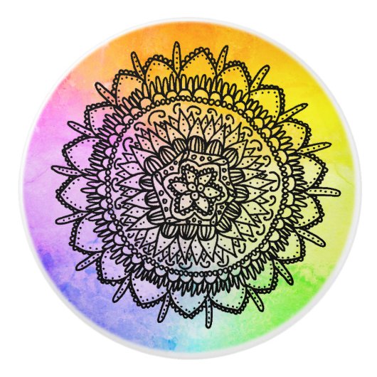 Seestern Mandala Keramische Knop (Voorkant)