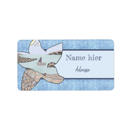 Seestern mit muster etiket (Voorkant)