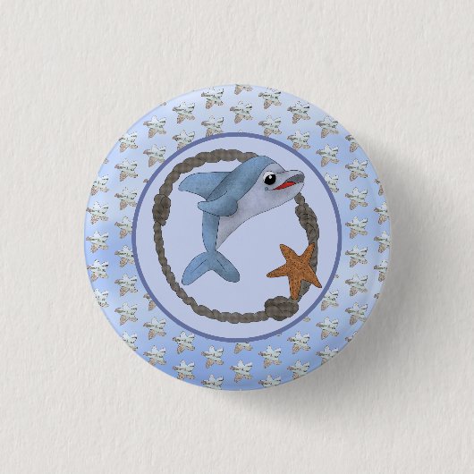 Seestern mit Muster Ronde Button 3,2 Cm (Voorkant)